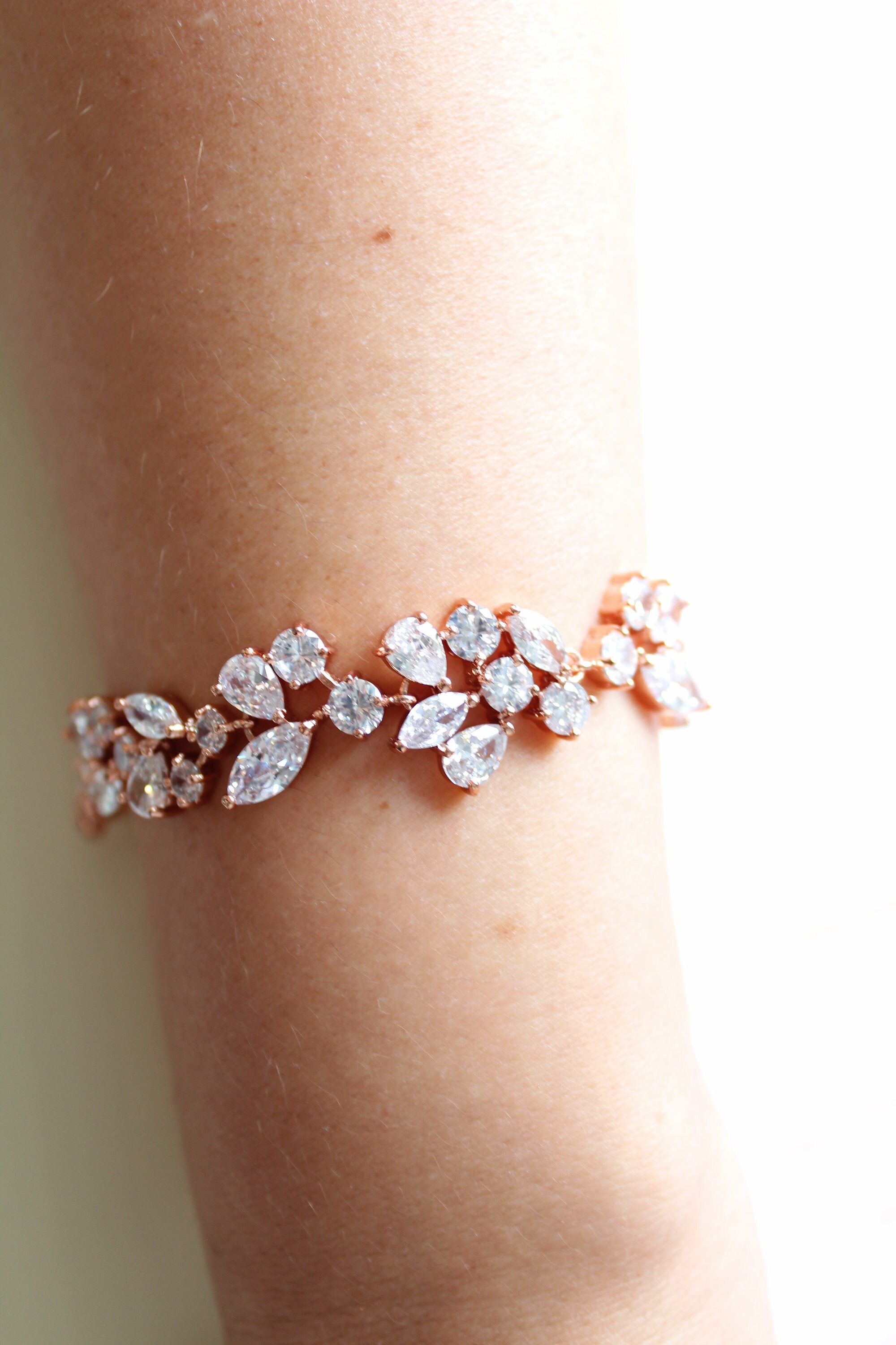 Rose Gold Crystal Nail Bracelet
