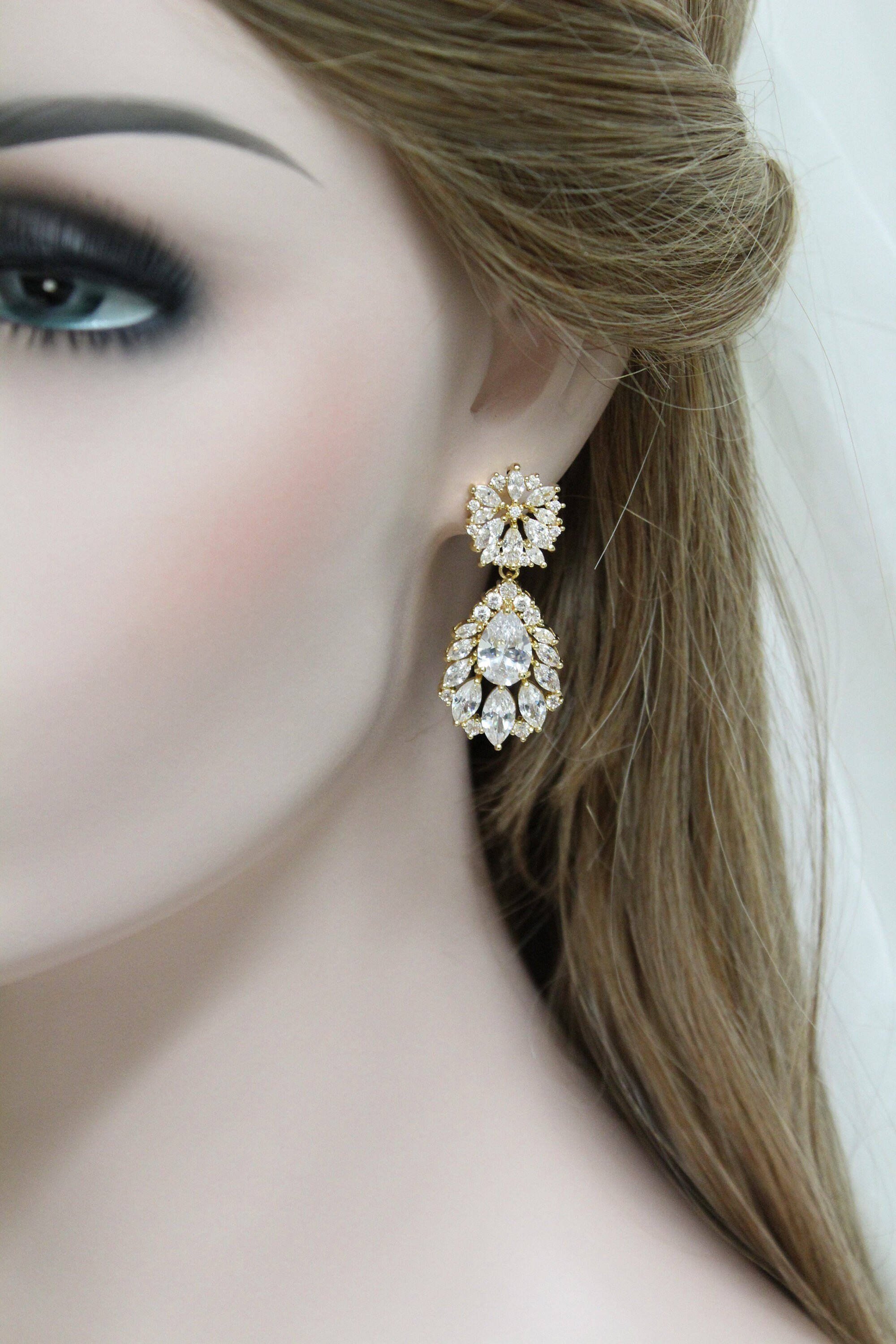 Bridesmaid Earring Vintage Style Bridal Earrings Art Deco Etsy UK