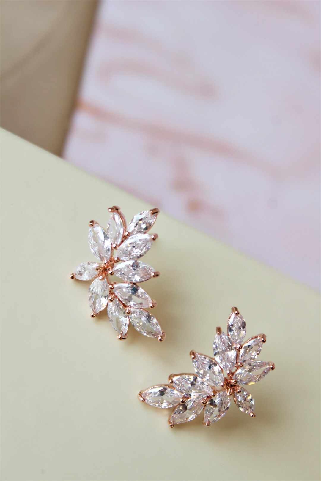 Bridesmaid Earrings Cluster Wedding Earrings Art Deco - Etsy UK