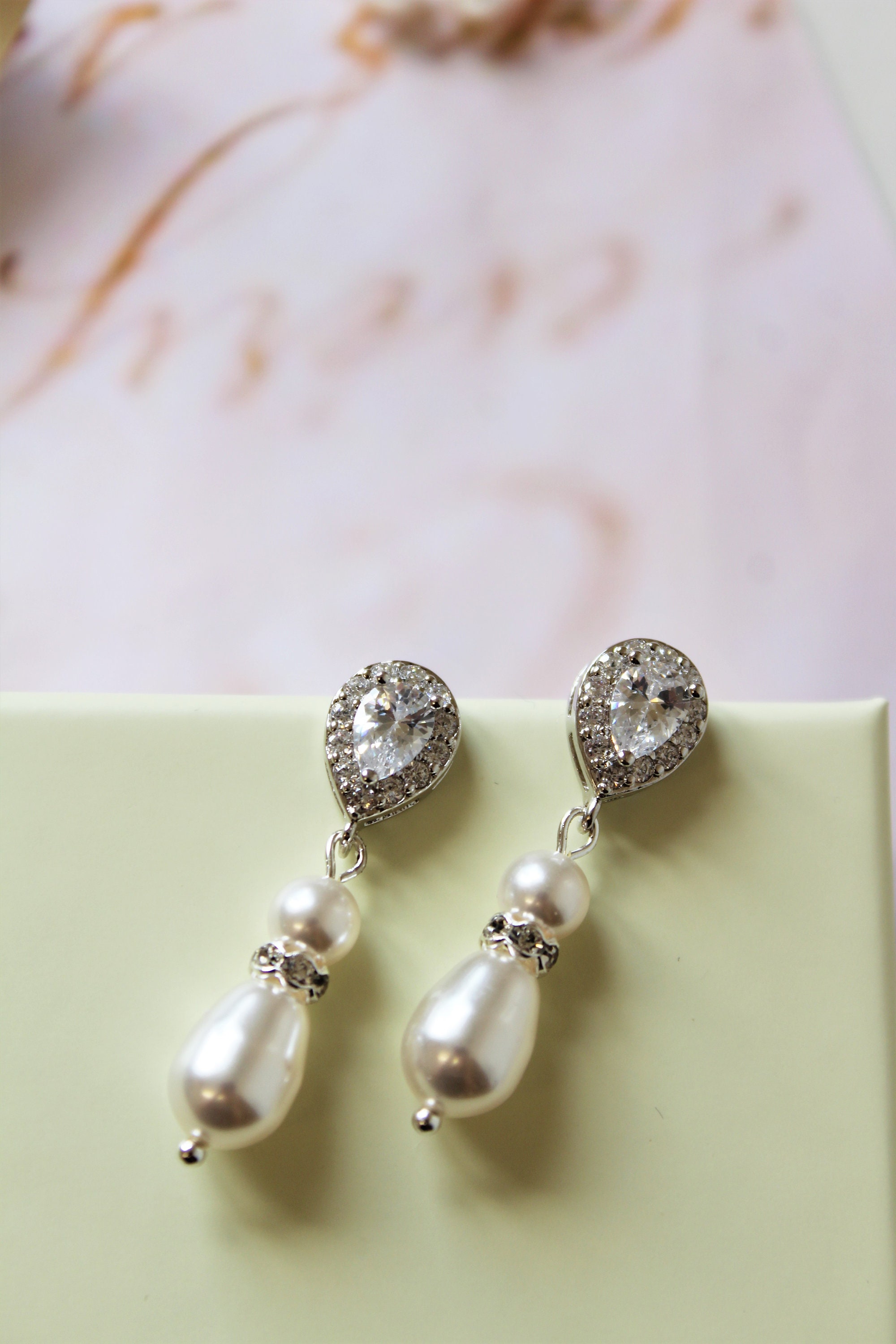 ON SALE Bridal Earrings Art Deco Earrings Pearl Drop | Etsy