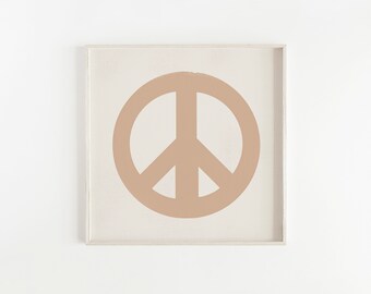 Floral Silhouette Souvenir Flower Illustration Art Print 8x10 Wildflower Peace Sign California Wall Art Minimalist