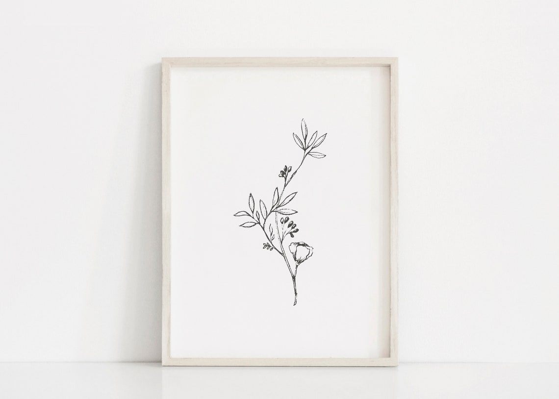 Black & White Botanical Prints - Set of 3 | Leaf Print | Botanical Leaf ...