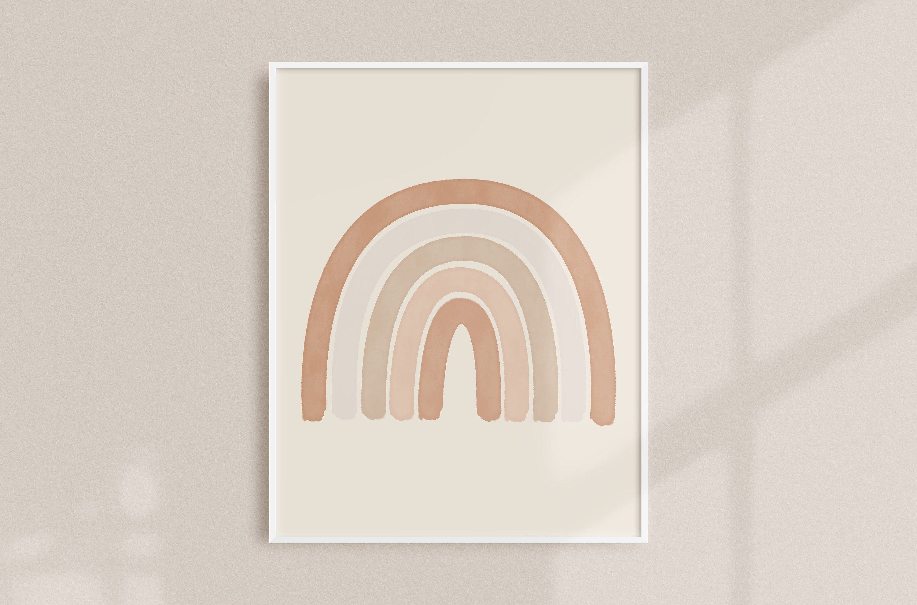 Neutral Boho Rainbow Print | Minimalist Boho Nursery Art (digital ...