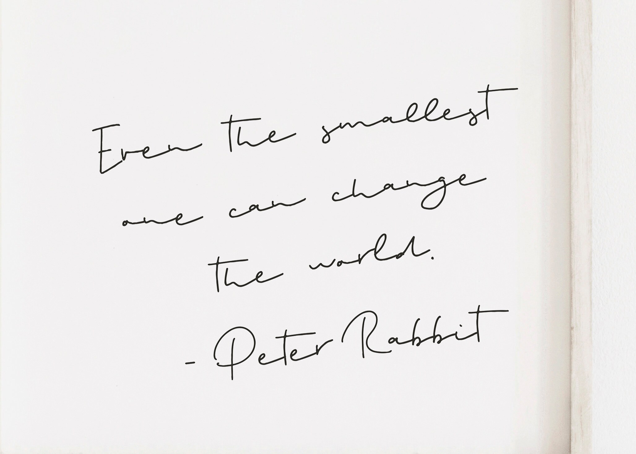 peter rabbit quote print even the smallest one can change etsy