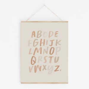 Boho Neutral Alphabet | Alphabet Print | Boho Nursery | Boho Playroom | Alphabet Printable | Playroom Printables | Boho Kids | Nursery Print