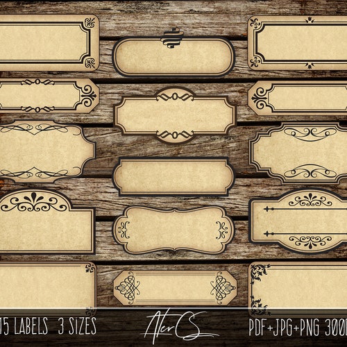15 printable blank vintage apothecary labels set editable etsy