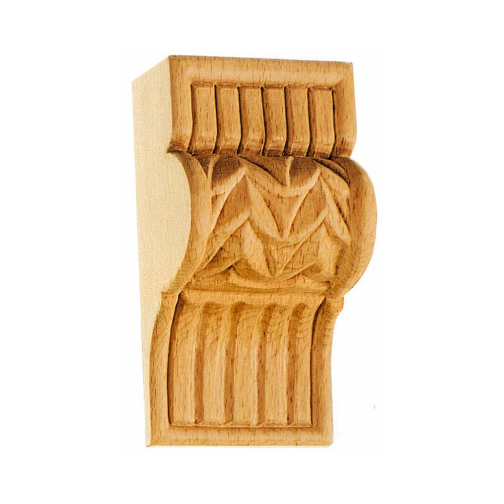 Chapiteaux Ka552 en Bois Brut H 150mm X L 80mm Ep 60mm