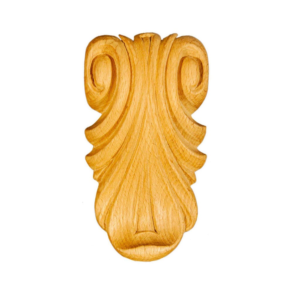 Chapiteaux Ka681 en Bois Brut H 140mm X L 80mm Ep 36mm