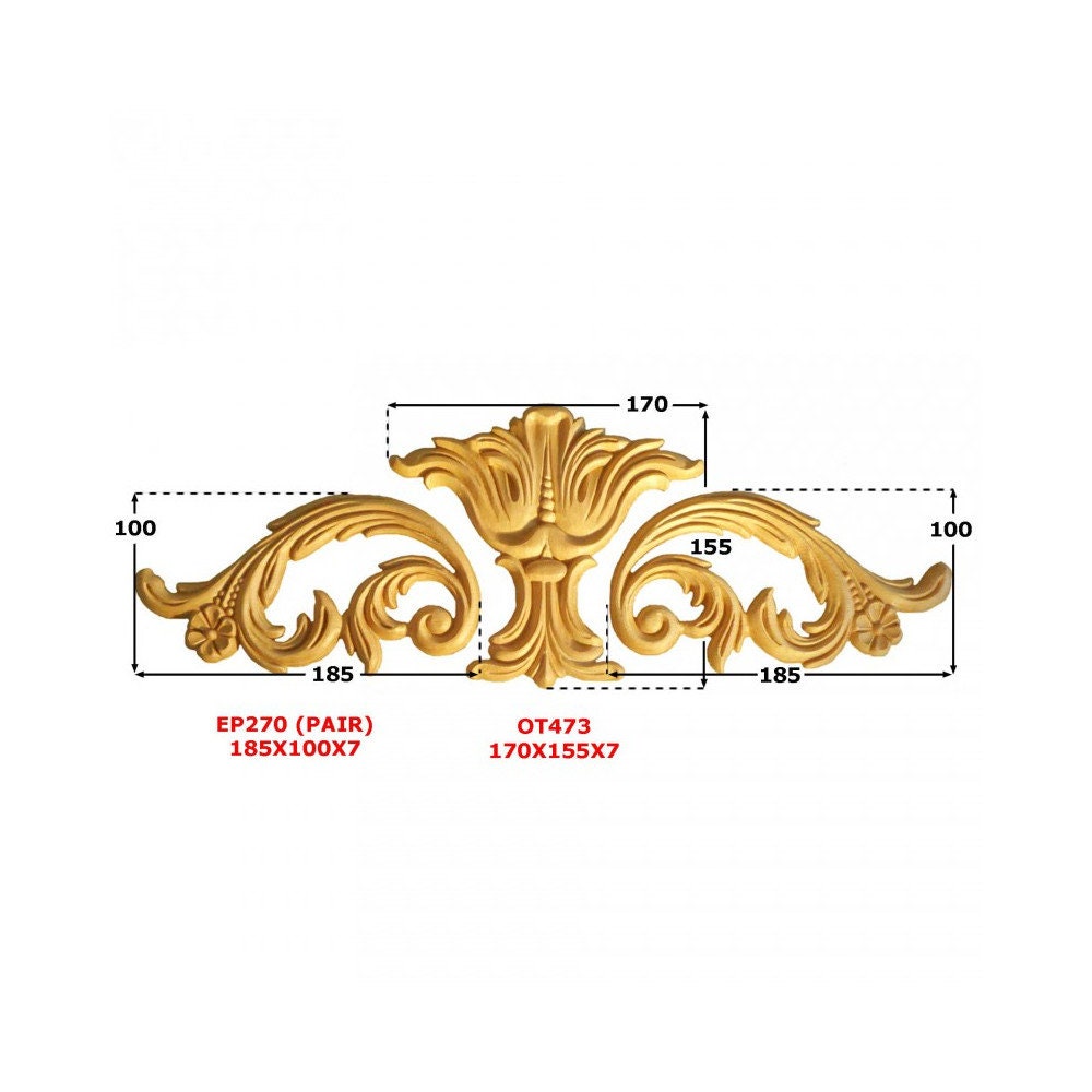 Cimaises Ot473 + Ep270 en Bois Brut H 155mm X L 435mm Ep 7mm