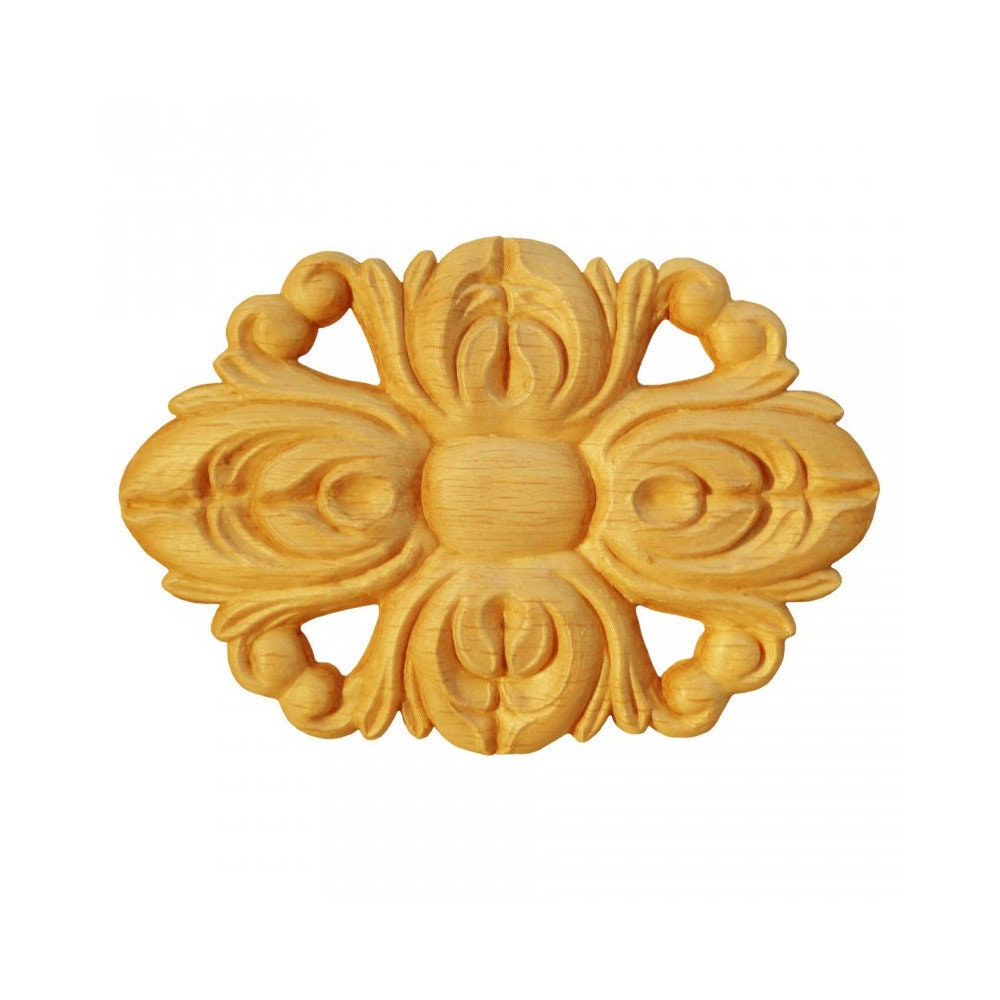 Rosaces Ovales Ro68/B en Bois Brut H 80mm X L 115mm Ep 9mm