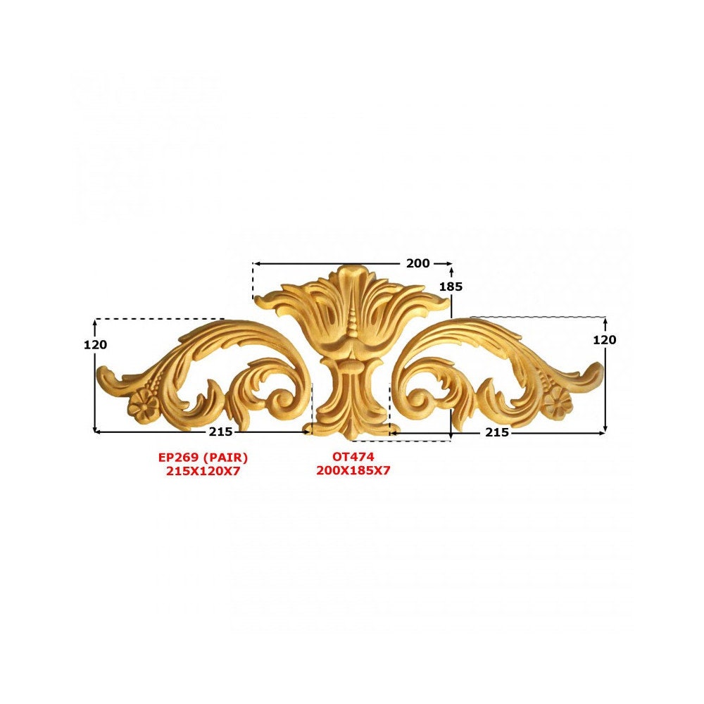 Cimaises Ot474 + Ep269 en Bois Brut H 185mm X L 505mm Ep 7mm