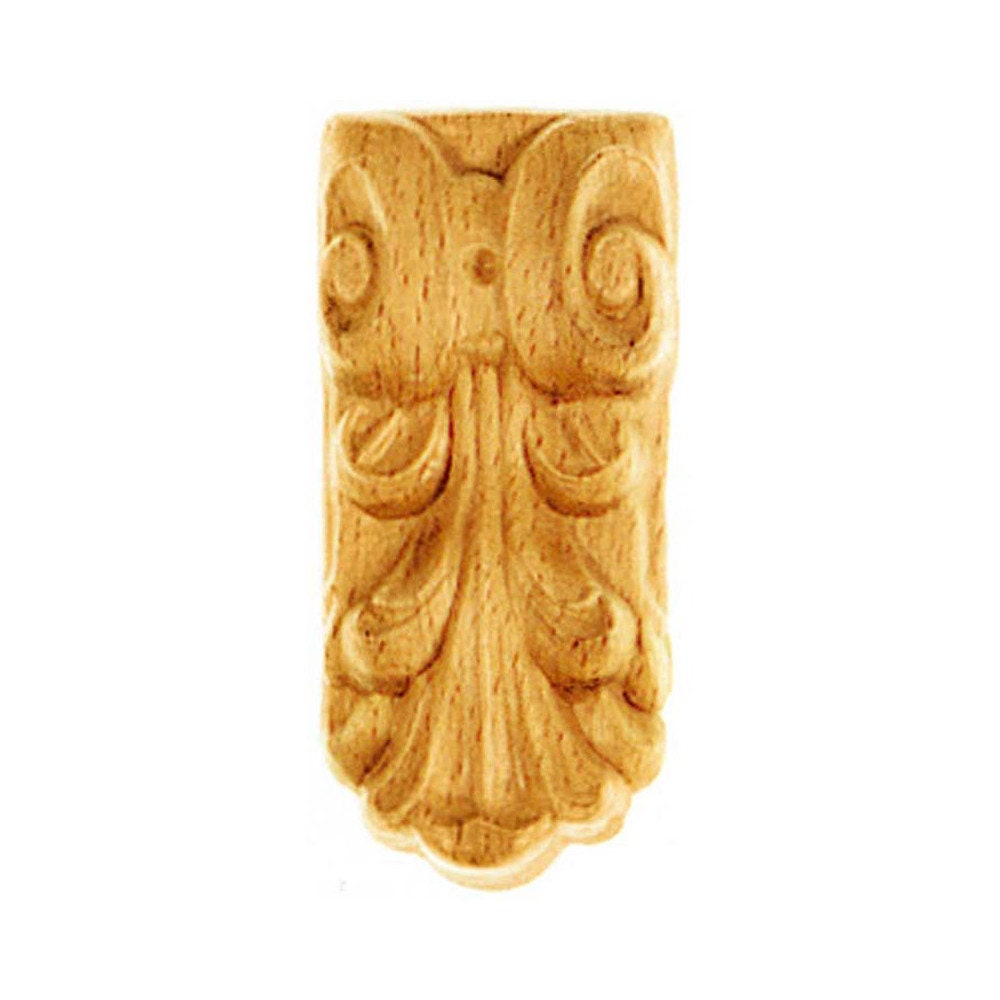 Chapiteaux Ka566 en Bois Brut H 80mm X L 37mm Ep 11mm