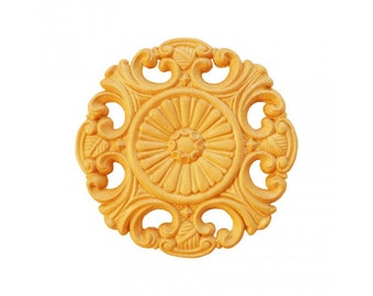 Round RR24 rosettes made of wood: 100 mm x 100 mm x Ep 7 mm L