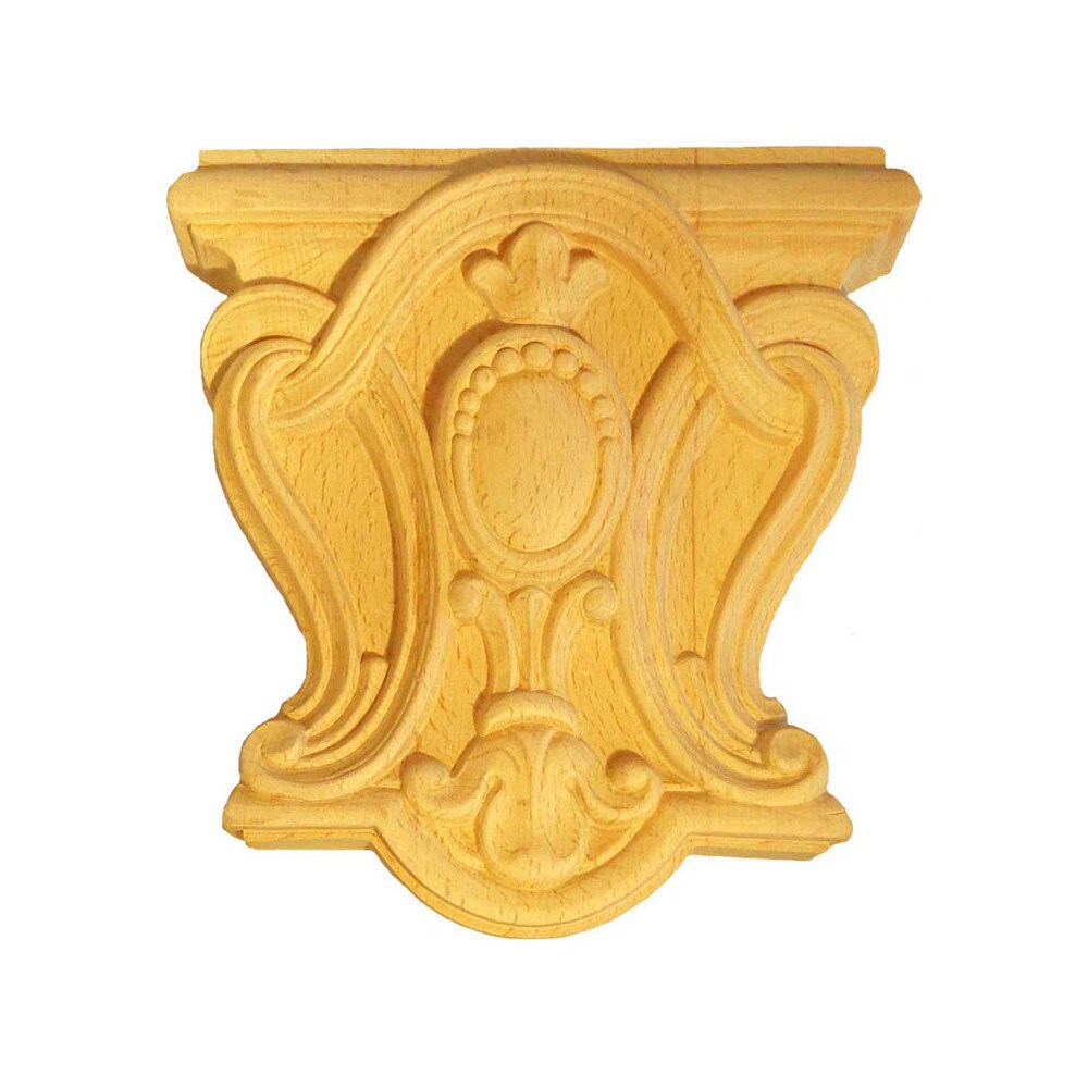 Chapiteaux Ka666 en Bois Brut H 170mm X L 165mm Ep 37mm