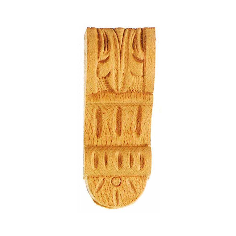 Chapiteaux Ka592 en Bois Brut H 133mm X L 53mm Ep 41mm