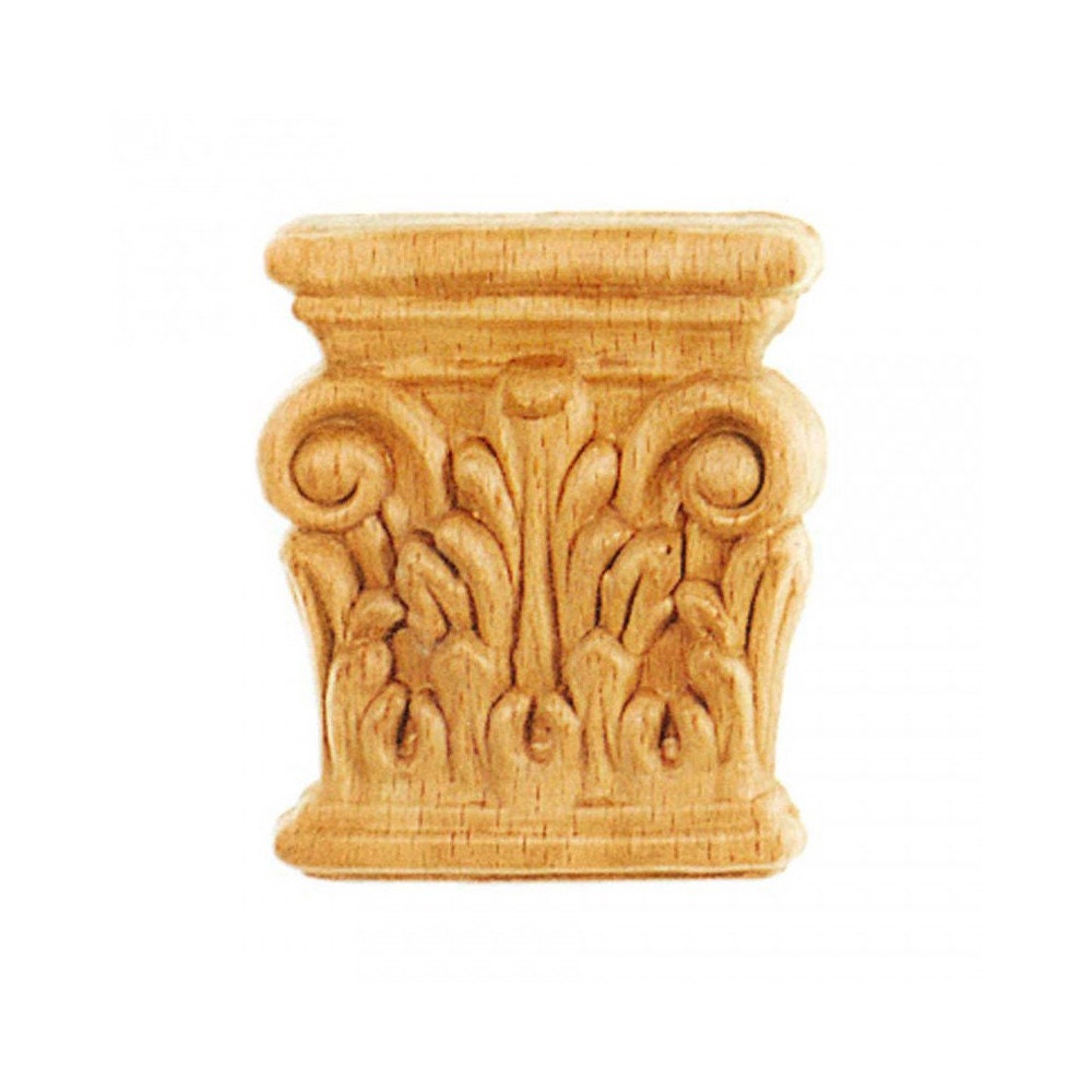 Chapiteaux Ka577 en Bois Brut H 75mm X L 65mm Ep 10mm