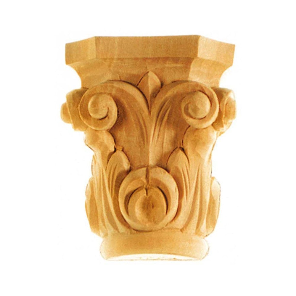 Chapiteaux Ka594H 1/2 en Bois Brut H 85mm X L 70mm Ep 35mm