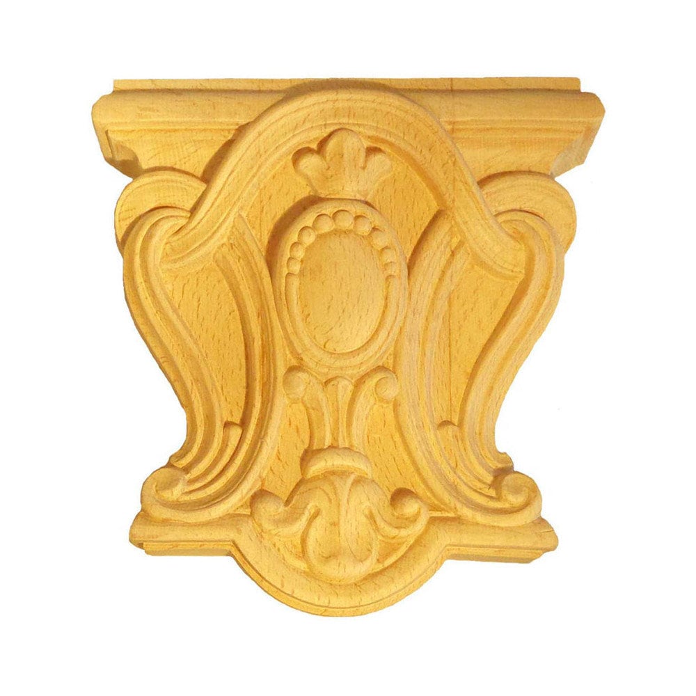 Chapiteaux Ka667 en Bois Brut H 210mm X L 200mm Ep 44mm