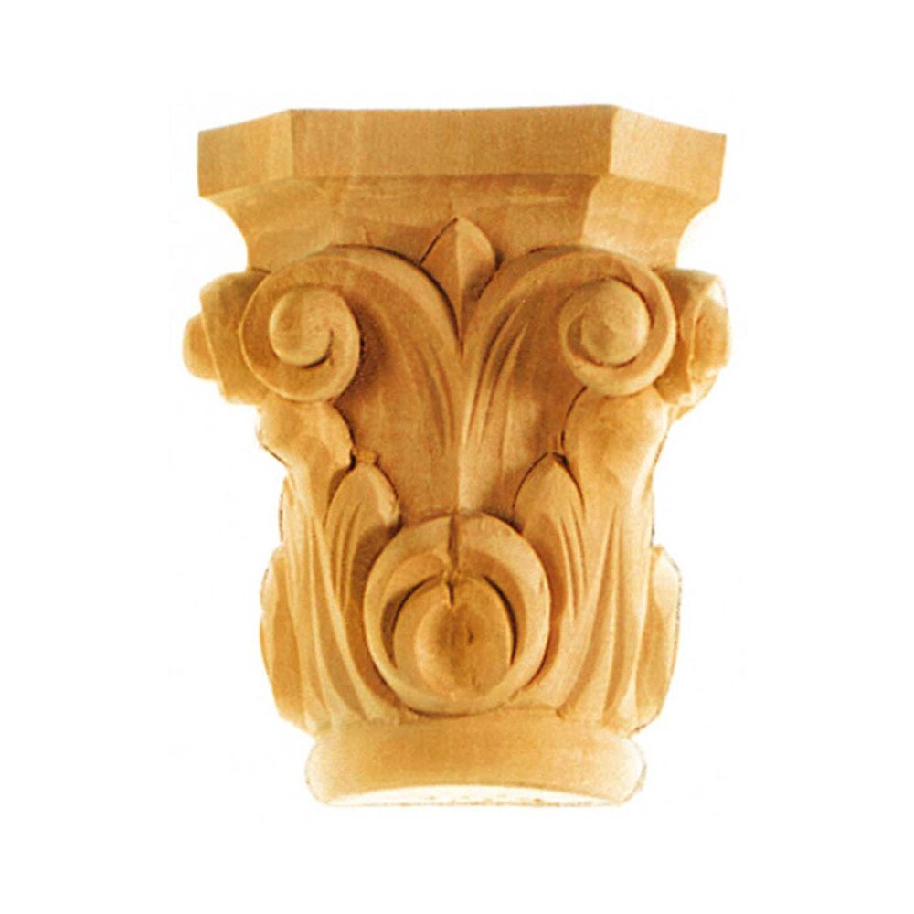 Chapiteaux Ka595H 1/2 en Bois Brut H 130mm X L 105mm Ep 50mm