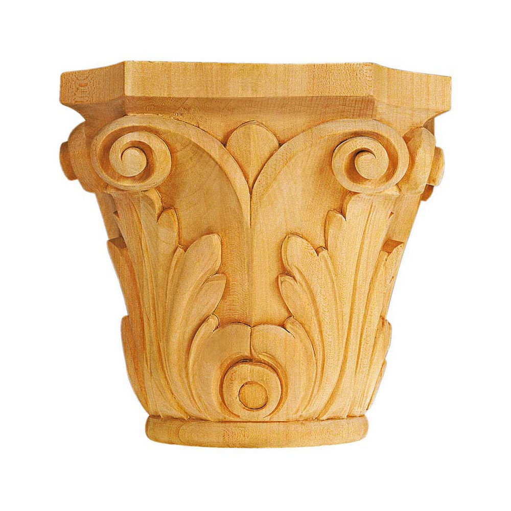 Chapiteaux Ka597/A 1/2 en Bois Brut H 210mm X L Ep 105mm