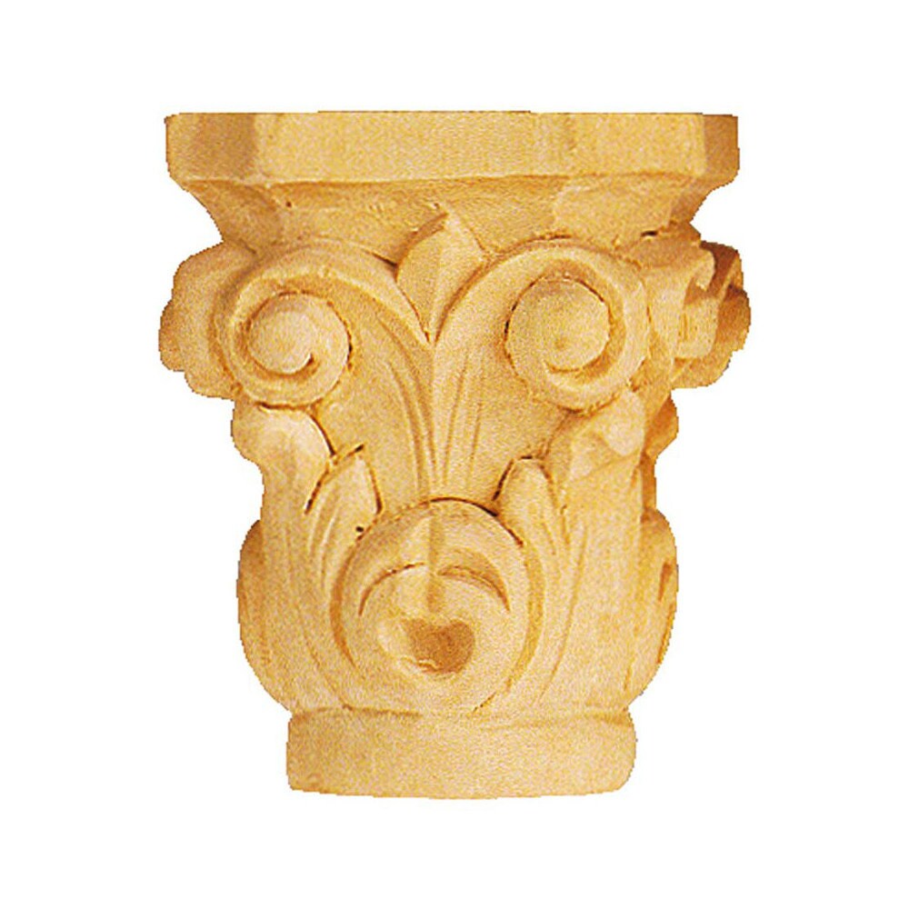 Chapiteaux Ka594V en Bois Brut H 85mm X L 70mm Ep 70mm