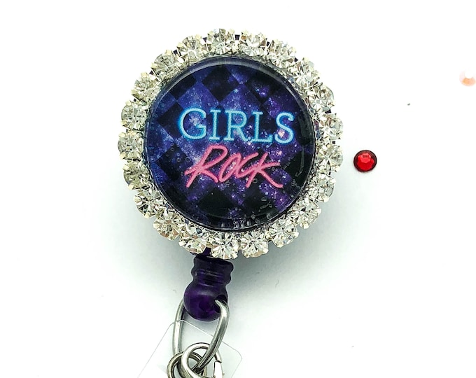 Girls Rock retractable badge reel