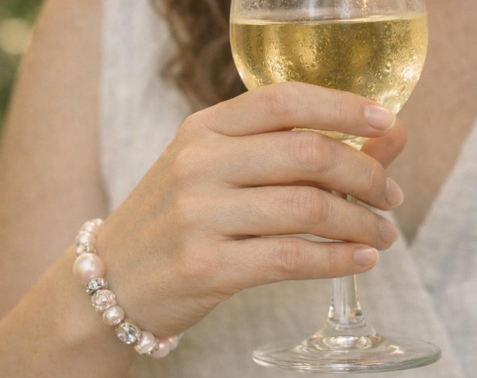 Pink crystal elegance Stretch bracelet