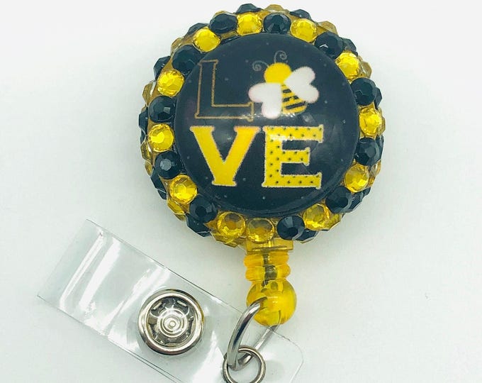 Bee Love Retractable Badge Reel