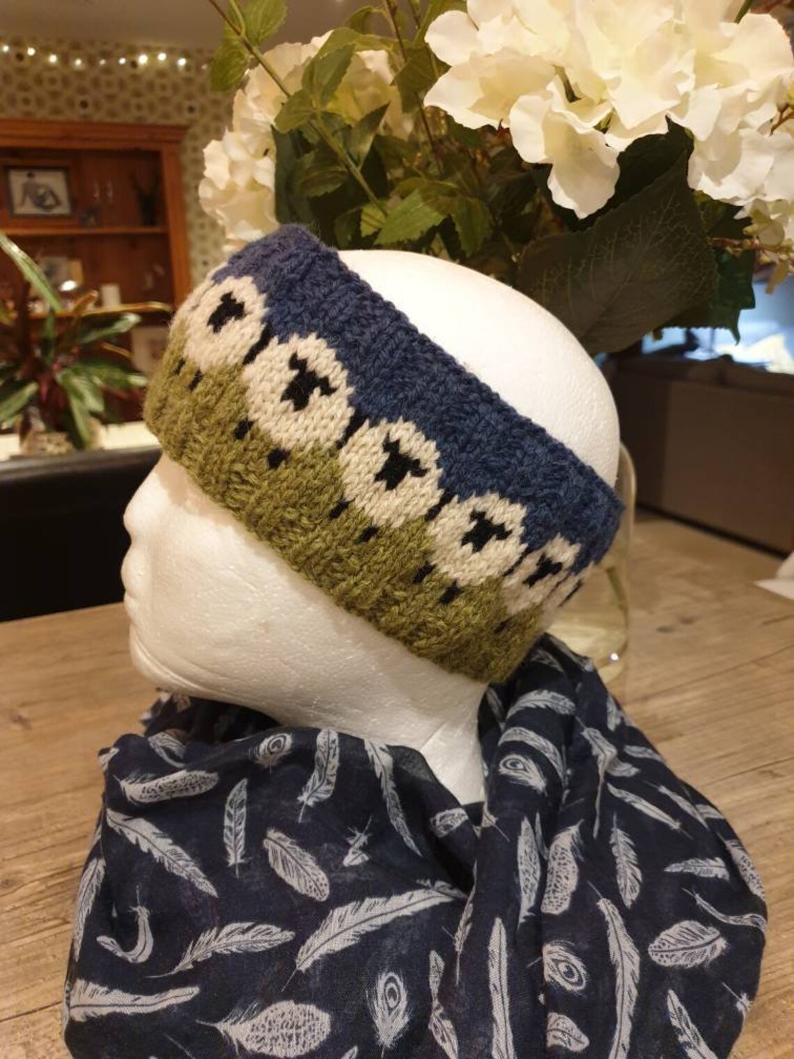 Shetland wool Handknitted Sheep Headband Adult Size Etsy