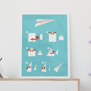 Printable How to Fold a Paper Airplane Origami Wall Art