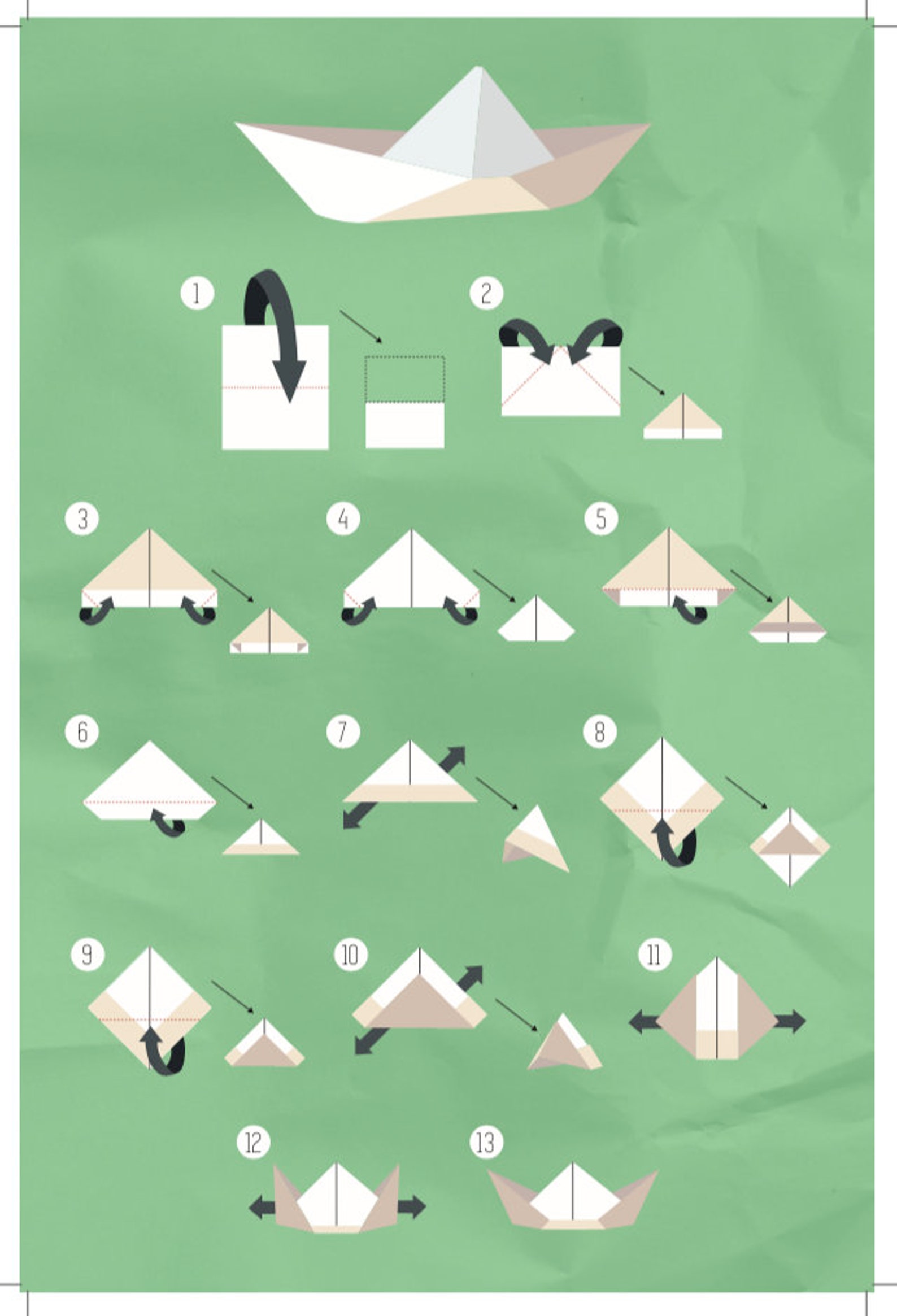 How to Fold a Paper Boat - Etsy