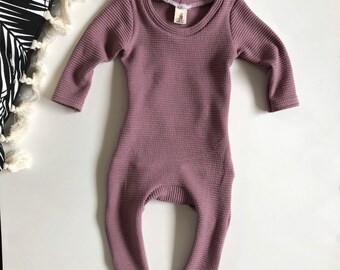 waffle knit baby romper