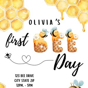 First Bee Day | First birthday party | Bee party | baby party | Digital Download