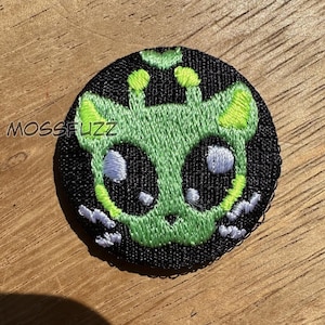 Space Kitty Embroidered Button Pin
