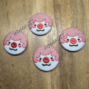 Clown Whimsy Embroidered Button Pin(1.5~ inch)