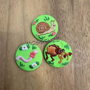 Bug Buddies Button Back Embroidered Pin