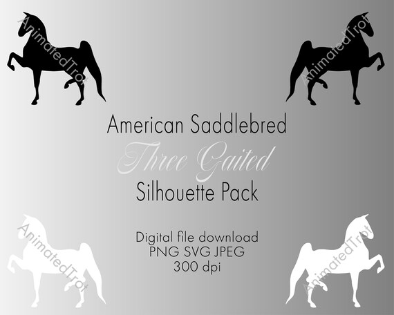 Download American Saddlebred Three Gaited Silhouette Pack Etsy