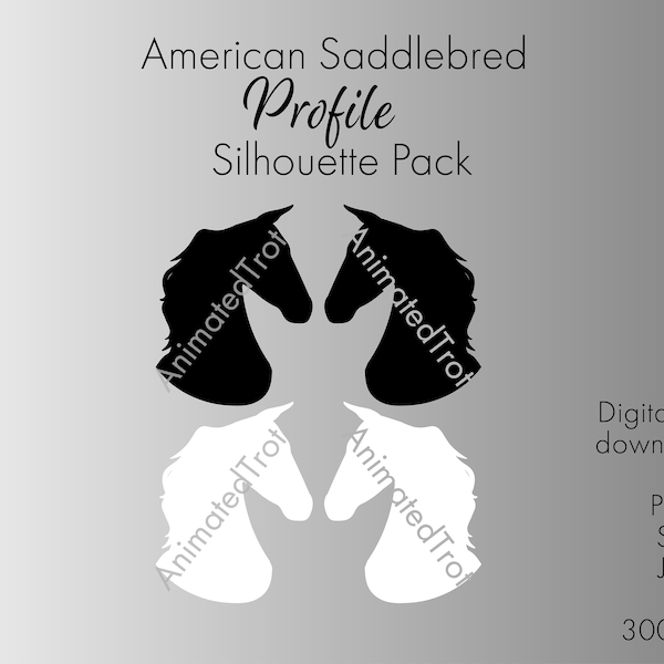 American Saddlebred Profile Silhouette Pack