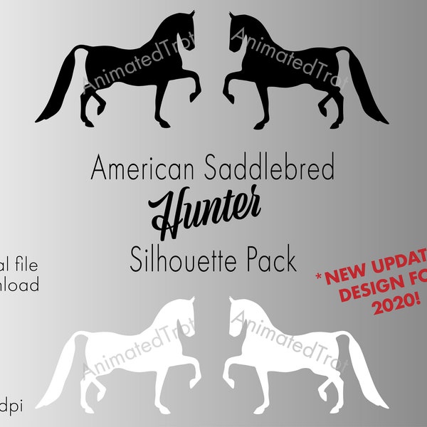 American Saddlebred Hunter Silhouette Pack - NEW Updated Design for 2020