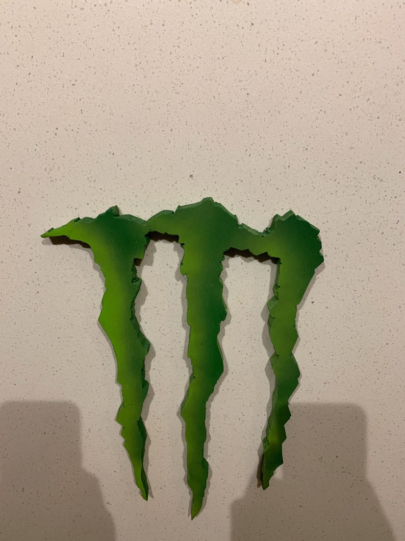 Monster Energy Drink Green Wall Decal Energy Drink Logo Custom Etsy