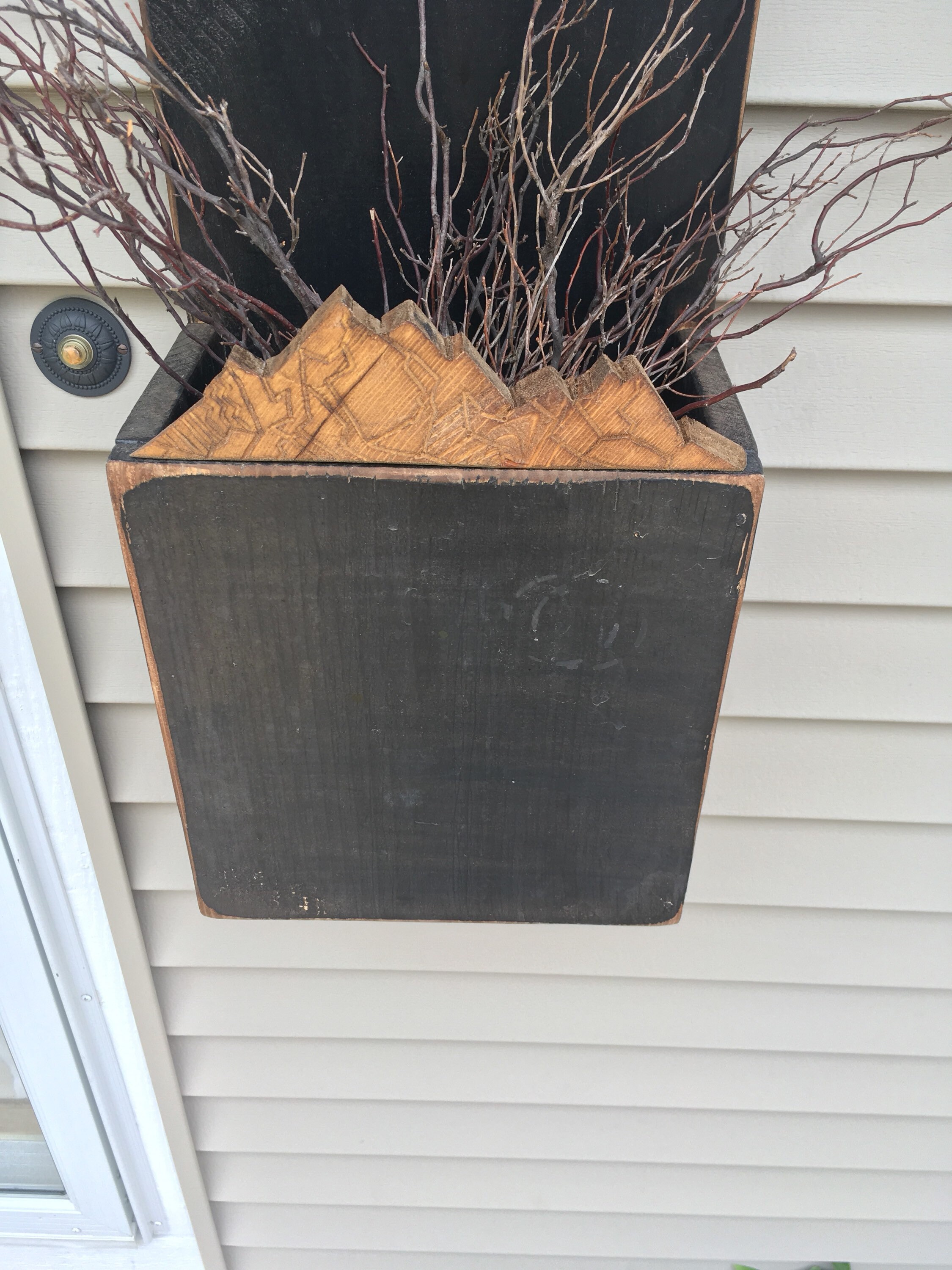 Madera geométrica montaña paisaje pared colgante escritorio | Etsy