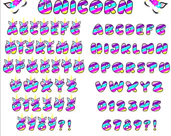 Magical Unicorn SVG Vector Font Arcade Alphabet for Cricut, silhouette cameo, brother scan and cut BEST QUALITY