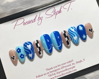 Medium- Short Almond press on nails | ready to ship nails