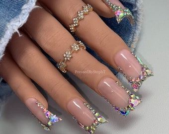 French Bling Duckies | Duck Nails | French Tip Nails | Bling Nails