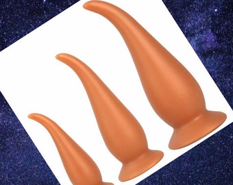 Großer Silikon Dildo Butt Plug für Frauen Schwarz Gold