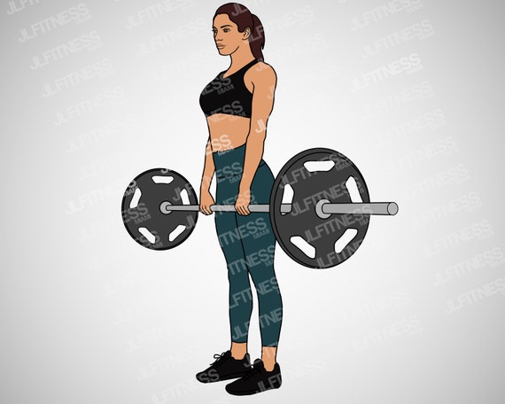 Fitness Woman Png. Exercise Clip Art Bundle. Barbell Exercises