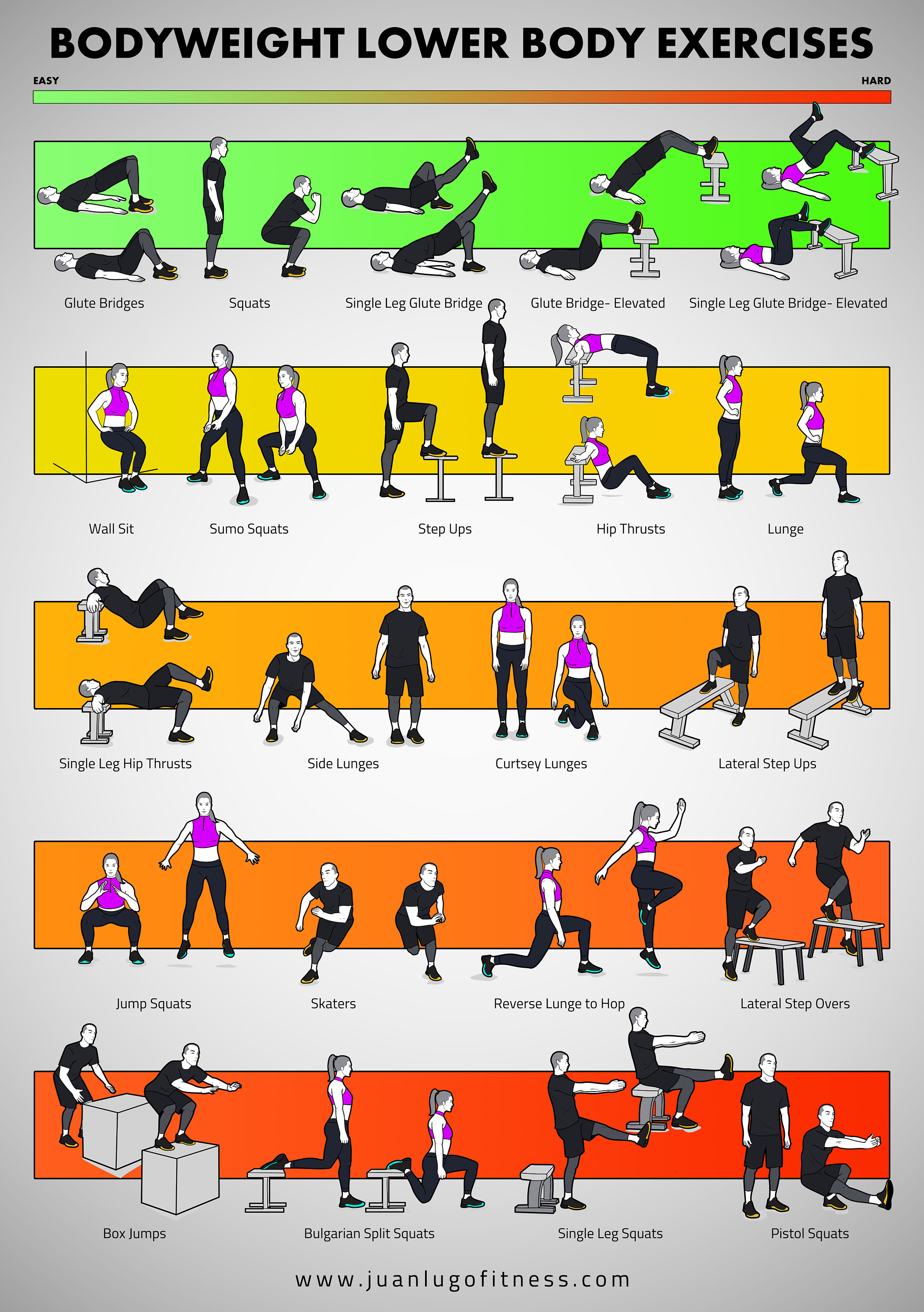 Bodyweight Training Poster Chart Lower Body Body Weight Training Leg 