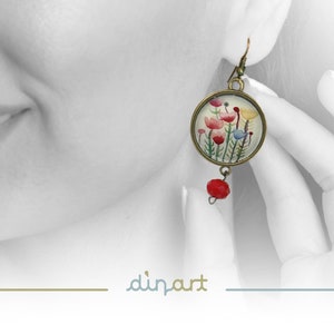 Beauty  - Jewelry - Watercolor Painting - Wearable art - Abstract - Woman - Painting - Floral