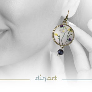 Vulnerability - Earrings - Watercolor Painting - Wearable Art - Wild Flower - Flower