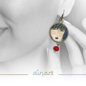 Enthusiasm - Earrings - Watercolor Painting - Wearable Art - Abstract - Women&#39;s - Painting - Colorful